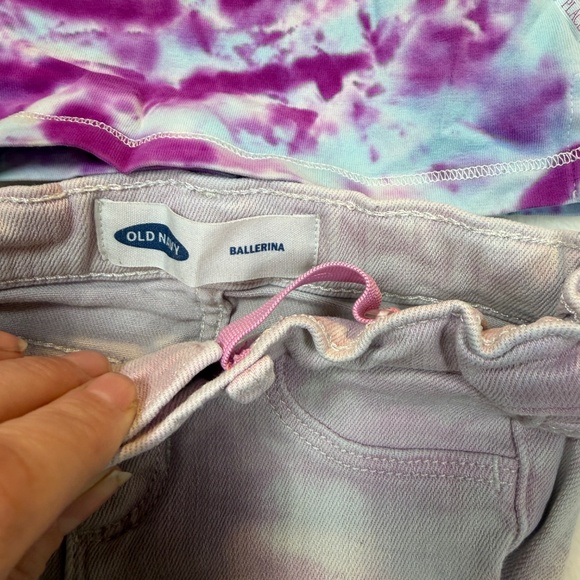 Old Navy Toddler Jeans Ballerina Size 3T Pink Child's Place Tie Dye T-Shirt - Picture 5 of 10